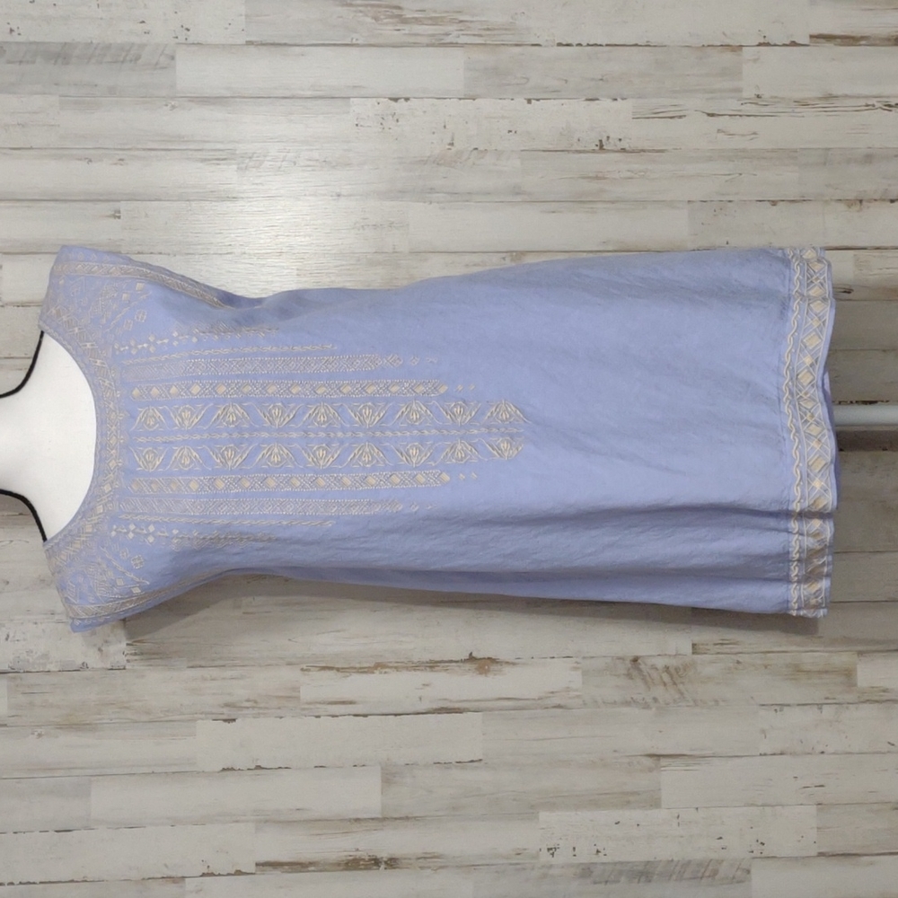 Holding Horses Blue Sleeveless Embroidered Dress